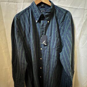 Nautica Plaid Oxford Shirt Large